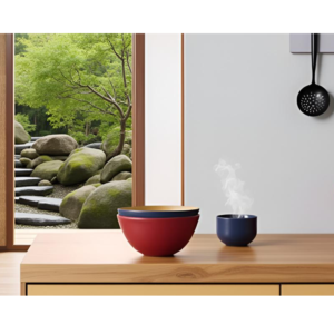 Bamboo Bowl Serving Set of 2 Wooden Cereal Bowls 16cm
