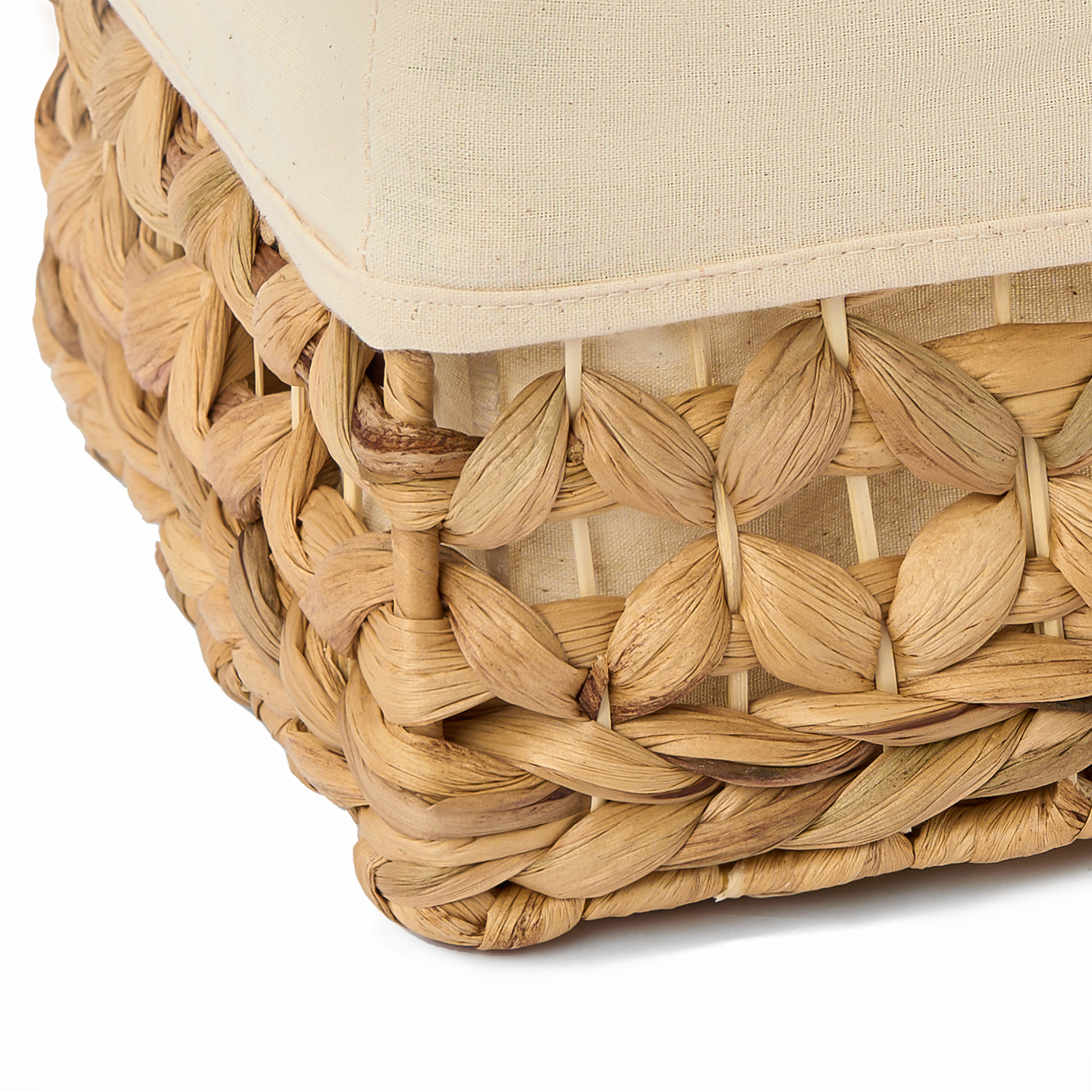 Wicker Storage Basket Set 3 with Liner & Frame - Image 5
