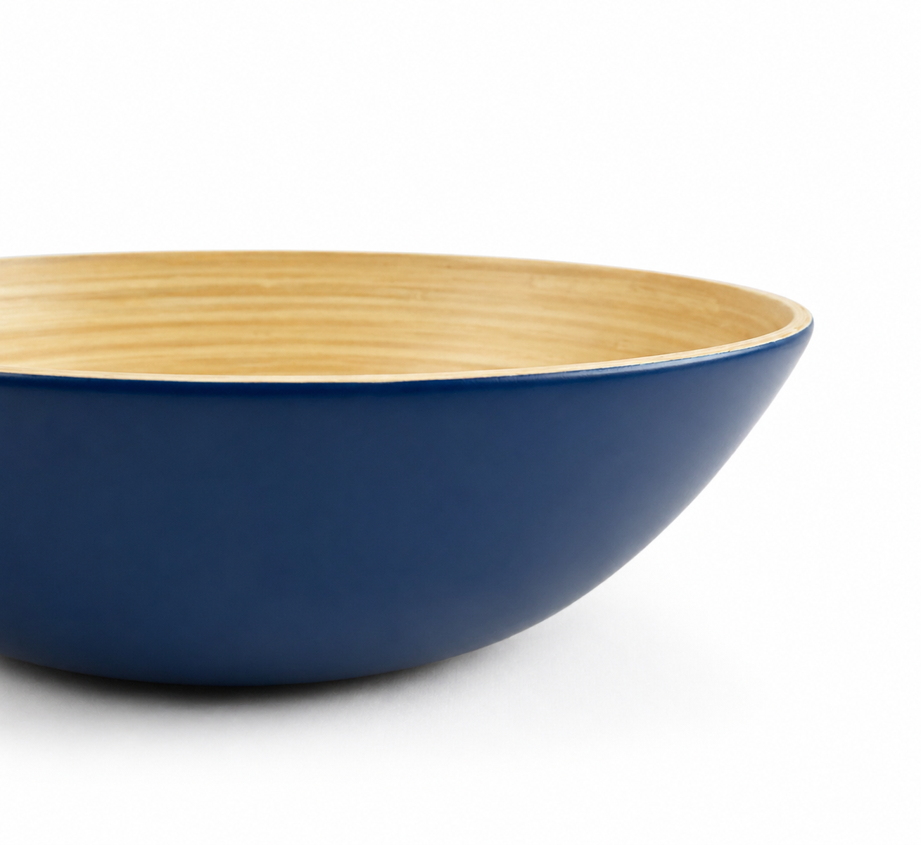 Bamboo Large Wooden Fruit Bowl, 30cm Blue - Image 3