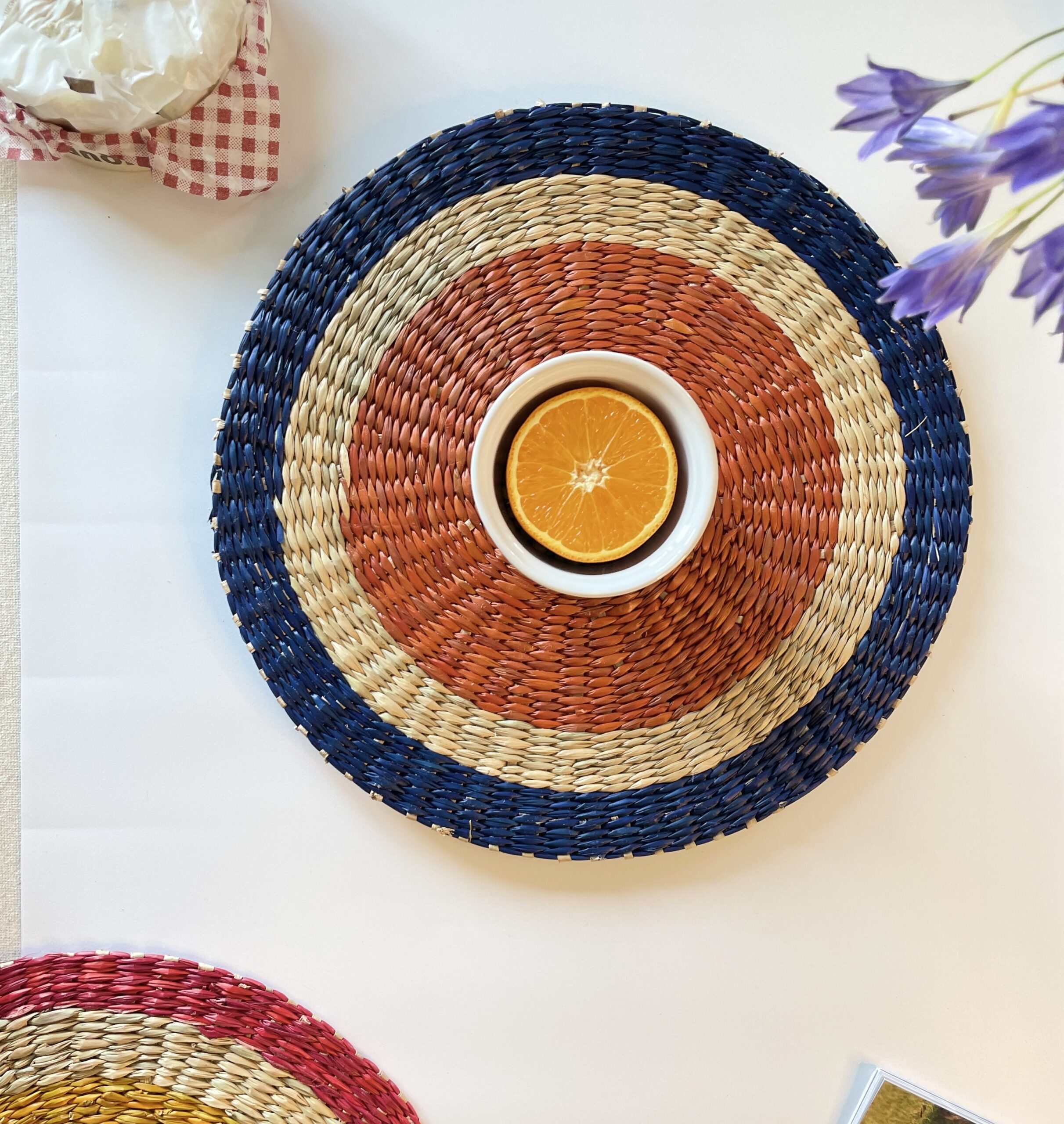 Tonking hand woven placemat set of 6, red, 30cm