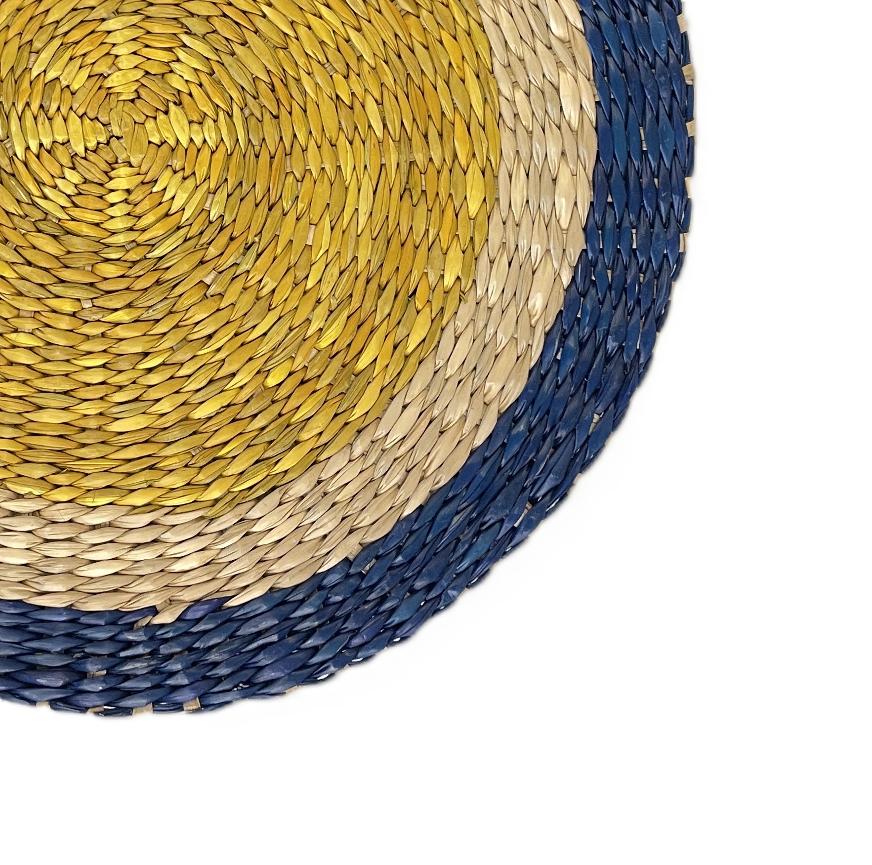 Round Seagrass Placemats Set of 6 Hand-woven Table Mats 30cm, Green - Image 3