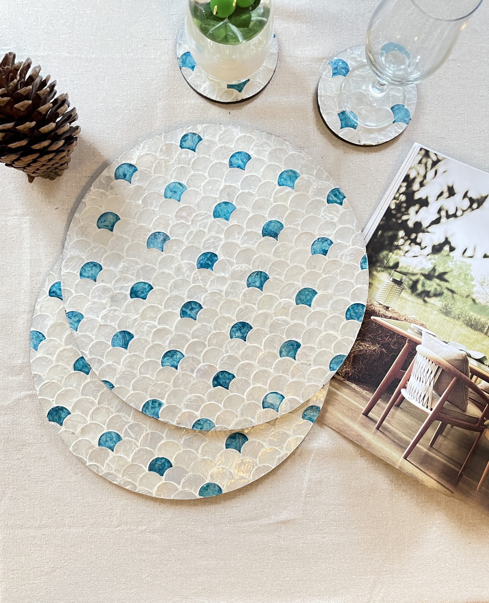mother of pearl placemat Tonking