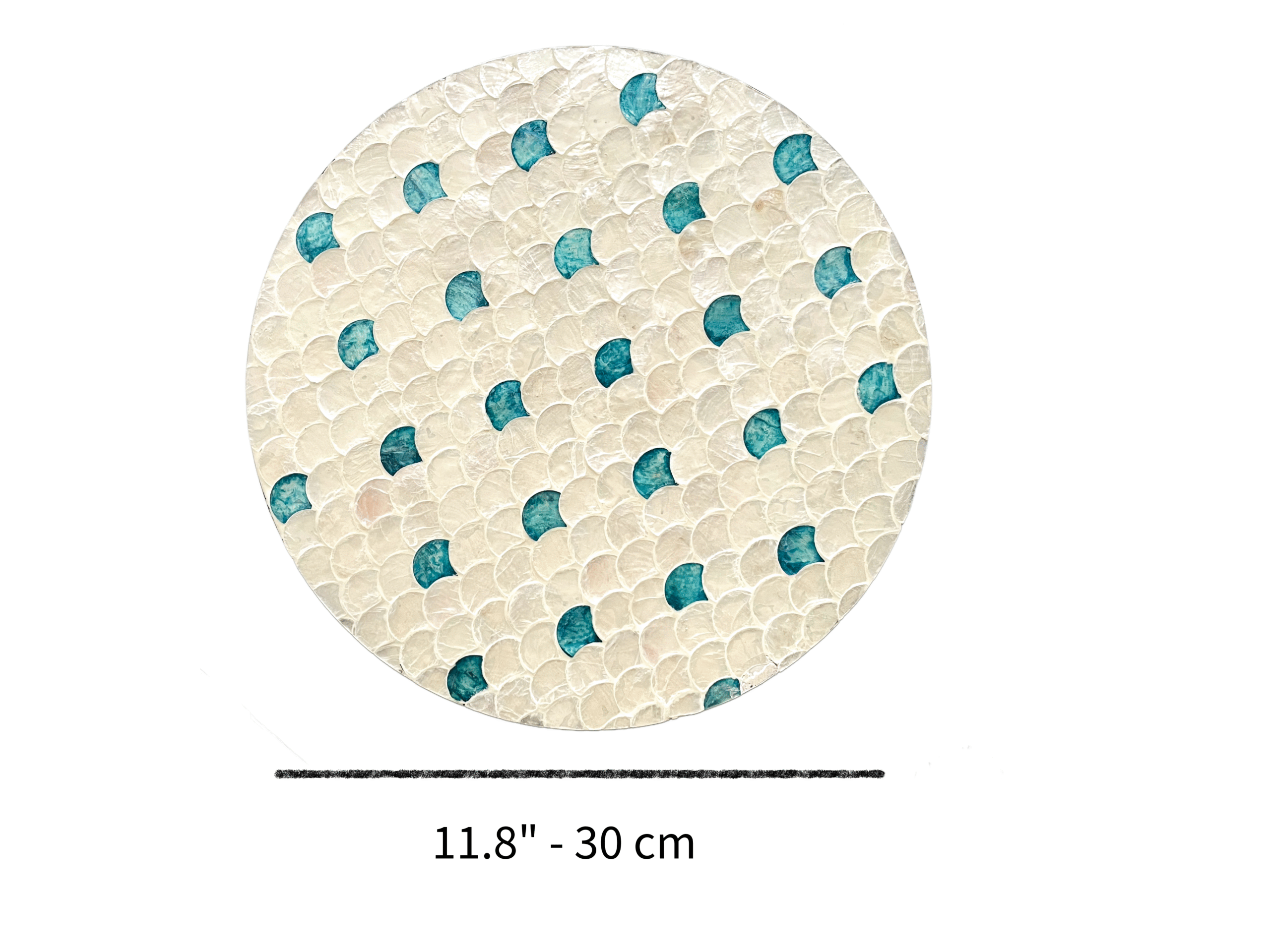 Mother of Pearl Placemat Set 2– Blue & White Fish Scales Handcrafted Dining Table Décor, Elegant Wedding Table Setting, Premium Charger Plate for Occassions - Image 6