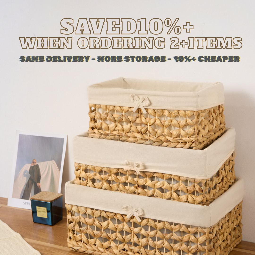 Wicker Storage Basket Set 3 with Liner & Frame - Image 7